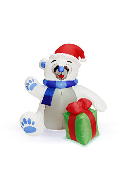 Alista Home Urs polar gonflabil de Crăciun, 120 cm, 6 LED-uri, IP44, decor ex...