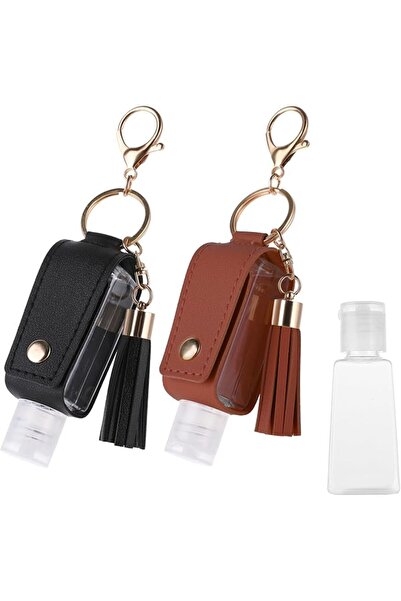 Molain 2 Pcs Hand Sanitizer Keychain 30ml Portable Leather Hand Sanitizer Hol...