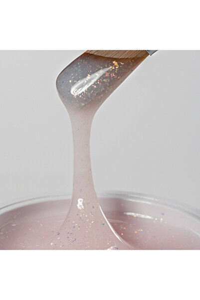 RUNAIL Parıltılı Yarı Şeffaf Süt Pembe Expert Protez Tırnak Jeli Kamuflaj Shimmer UV Gel 50Gr. 134