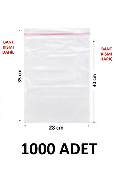 MTKardeşler 28X30 +5 cm Transparent Nylon Bag with Polyethylene Tape 28X35 cm...