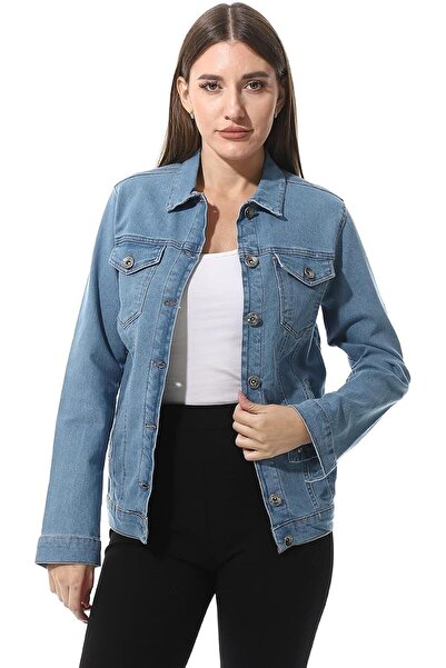 andora Womens Casual Long Sleeves Denim Jacket