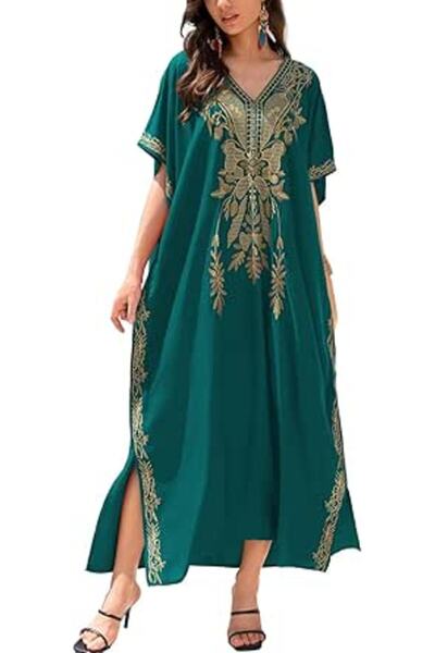 YouKD Women's Boho Long Kaftan Dress Maxi Cardigan One Size Loungewear Bikini...
