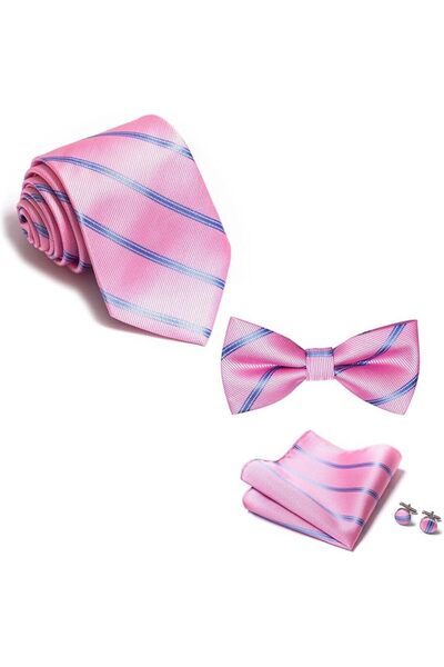 GENERAL [5 in 1] Men's Pretied Bow Ties Paisley Floral Stripe Bow Tie, Pocket...