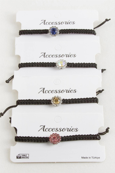 SORA GROUP Flower Stone Macrame Braided Bracelet