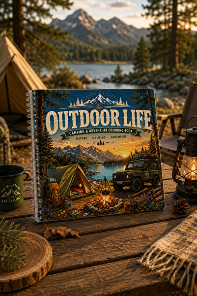 Z&R CRAFT Outdoor Life Yetişkin Boyama Kitabı – Kamp, Doğa, Karavan ve Outdoo...