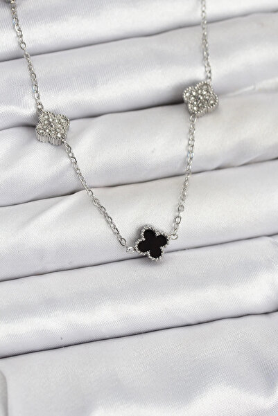 SORA GROUP 316L Steel Chain Silver Color Black and Zircon Stone Baby Boy Clov...