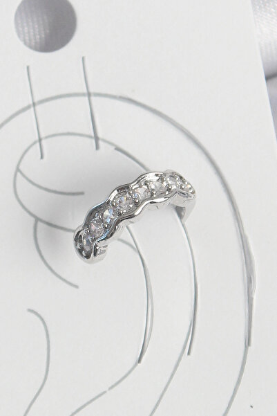 SORA GROUP Brass Silver Color Zircon Stone Cartilage Model Women's Earrings