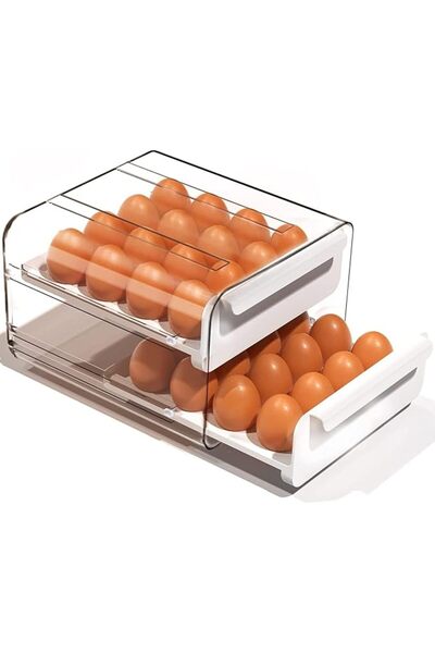 Bukela Egg Holder for Refrigerator, Large Capacity Clear Fridge Organizers an...