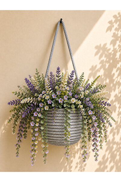 ÖRGÜM Sepet Dekoratif Çiçeklik Duvar Saksılık 15x15 CM BİTKİ DAHİL DEĞİLDİR