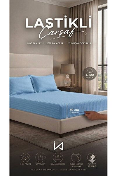 İz Home Cearșaf de pat elastic din bumbac jacquard pieptănat, 100% bumbac |  ...