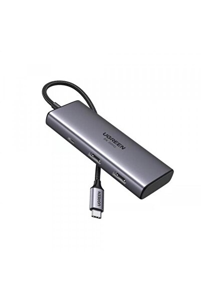 Ugreen CM498 USB-C Hub, 2x USB-A 3.0, 2x USB-C, 2x HDMI, Gray