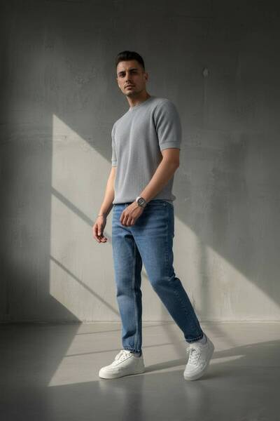 oraystore Premium Men's Comfortable Fit Ankle Length Denim Trousers Jean