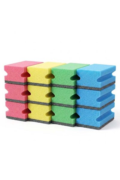 Duravel Dual-Sided Scrubbing Sponges for Dishes, 12 Pack, Multicolour