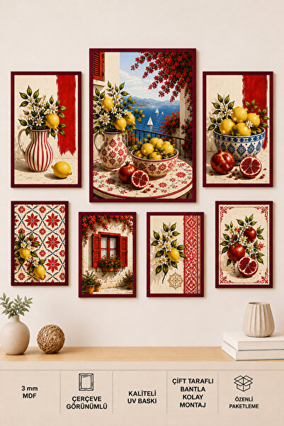 UNT Mediterranean Breeze Lemon & Pomegranate 7 τεμαχίων Διακοσμητικό Σετ Ζωγρ...