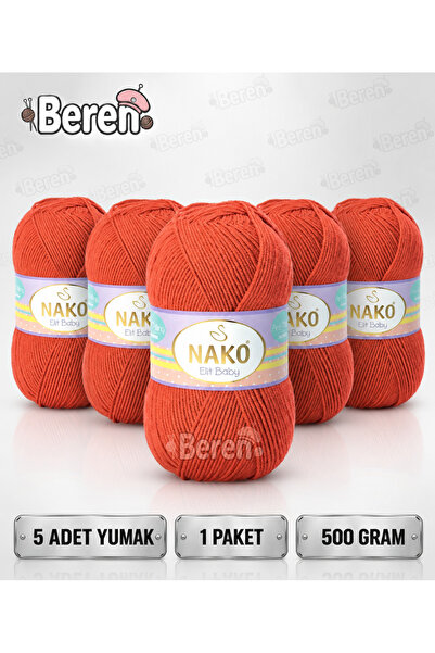 NAKO Elit Baby - 10701 Coral Stone - 5-Pack - 100Gr/250M - Baby Thread - Anti...