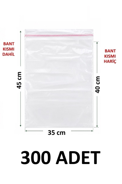 MTKardeşler 35X40+5 cm Transparent Nylon Bag with Polyethylene Tape 35X45 cm ...