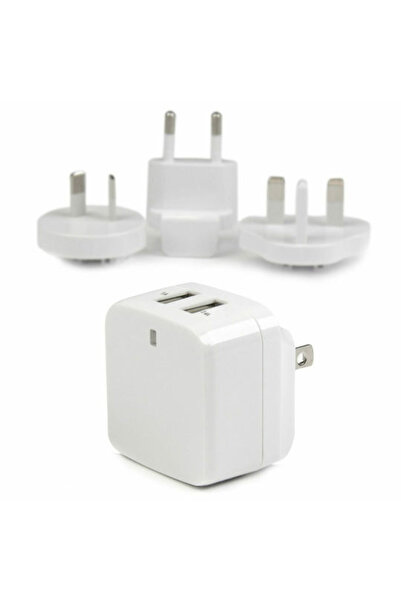 startech Φορτιστής χωρίς καλώδιο με 2 θύρες USB-A 17W Λευκός (για διεθνές ταξ...