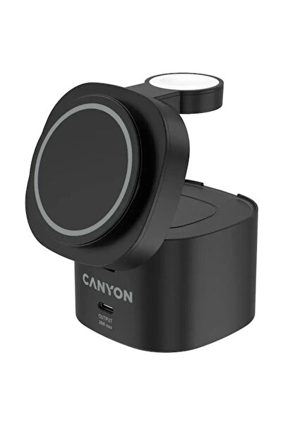 CANYON Ασύρματος Φορτιστής Qi2 με Θύρα Εξόδου USB-C, Παροχή Ισχύος 30W, Μαύρο