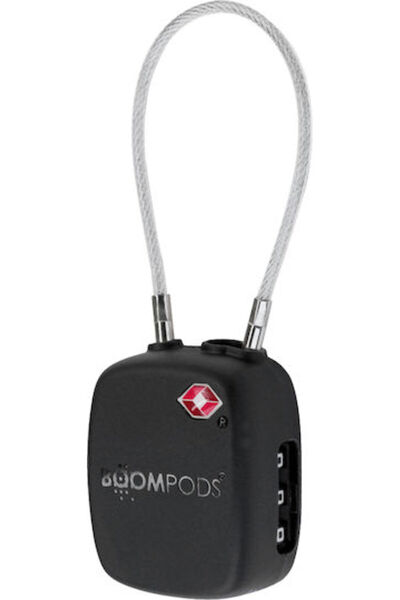 Boompods Πλαστικό Λουκέτο Ορειχάλκινο με Κλειδί με Πιστοποίηση TSA 37mm Γκρι ...