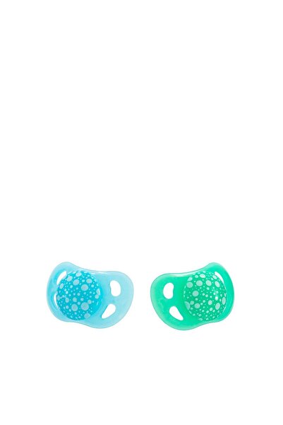 Generic Brand Silicone Pacifier Set of 2 Blue Green 0-6 Months