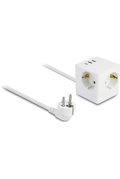 DELOCK Πολύπριζο Ασφαλείας με 3 Υποδοχές, 2 Θύρες USB-A, 1 Θύρα USB-C και Καλ...