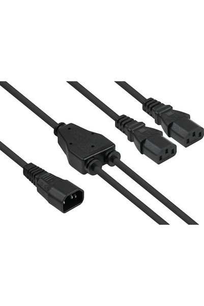 Other Alcasa IEC C14 / IEC C13 - IEC C14 / IEC C13 Καλώδιο 0.3μ Μαύρο