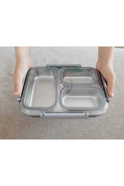 bir sürü eşya pak market 3 Compartment Food Container with Lid Storage Contai...