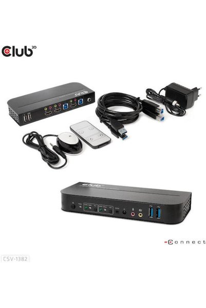 Other Club3D CSV-1382 Διακόπτης KVM & Δεδομένων με Ήχο HDMI USB USB 3.0 USB-B...