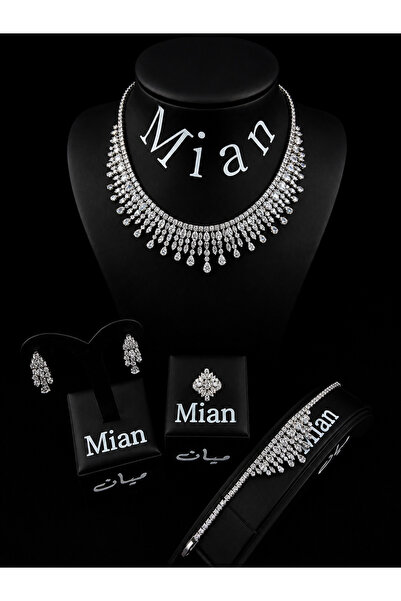 mian طقم الزركون الفاخر – شلال الألماس المتلألئ