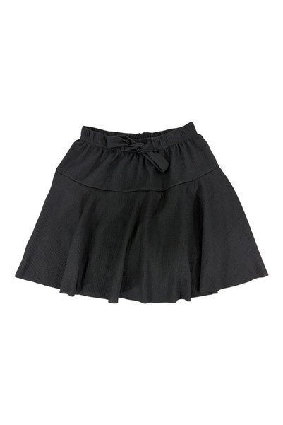 Kidiba Girl's Black Color Shorts Skirt with Bow on the Front