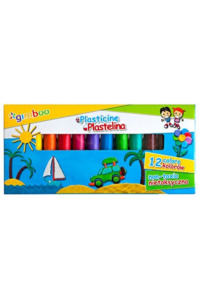 Gimboo Standard Plasticine, 12 Colors/Box, Ghimboo - 12 Assorted Colors