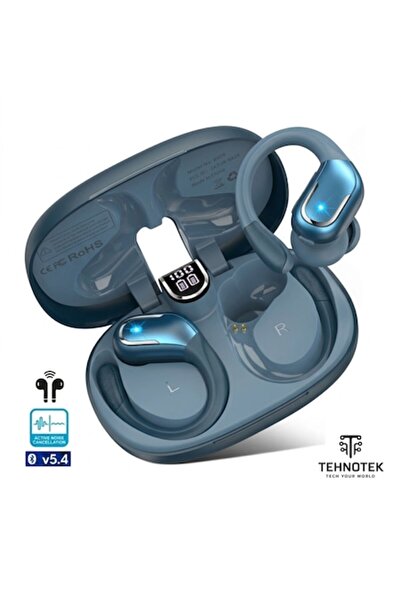 TehnoTek Căști wireless sport, Bluetooth 5.4, Pentru alergare, USB Tip C, Mic...