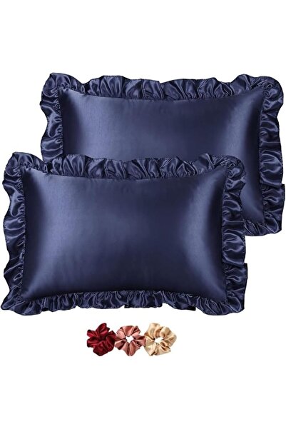 GOBE GO WELL Ruffle Satin Pillowcase for Hair and Skin, Standard Size Satin P...