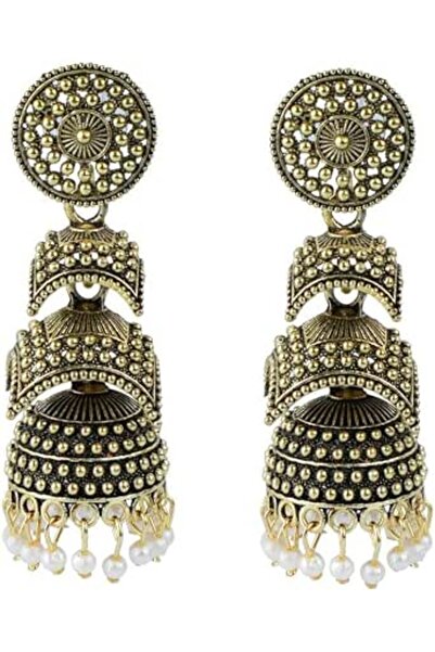 Efulgenz Antique Boho Oxidized Indian Earrings for Women Round Stud Earrings ...