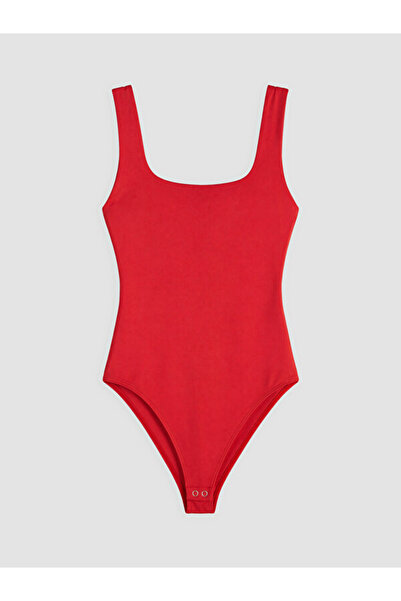 LC Waikiki Quality Pieces from Çelebi Store Square Roba Collar Women's Bodysuit