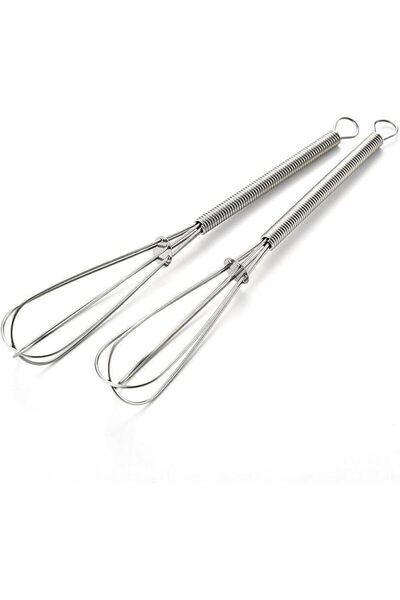 Tazweeq 2 Pcs Stainless Steel Mini Whisk, Tiny Whisk for Whisking, Beating, B...