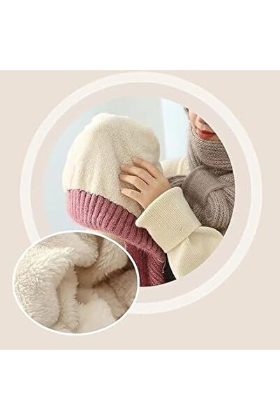 KASTWAVE Winter Beanie Hat Scarf Set, 2-in-1 Thick Knitted Windproof Cap with...