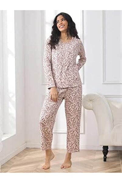 GENERAL 2 Piece Womens Pajama Sets Lounge Set Fall Winter Pajamas Long Sleeve...