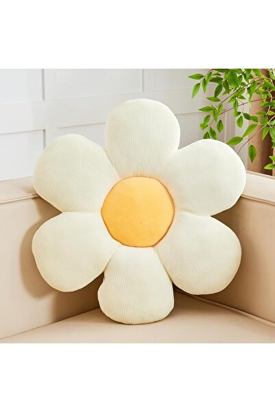THE WHITE SHOP Soft Flower Pillow for Home Decor, Cute Shaped Floor Pillow Ae...