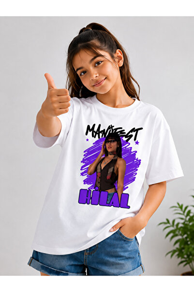 OWNME KIDS 💜   HİLAL MANIFEST Κοριτσίστικο Υπερμεγέθες Μπλουζάκι