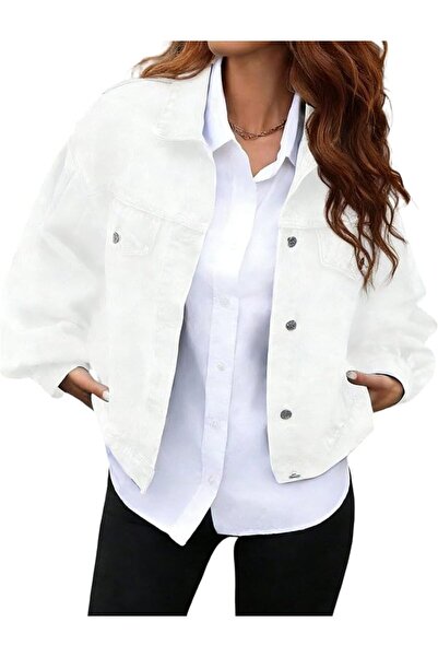 Generic Women's long sleeve loose denim jacket, fashion casual coat.