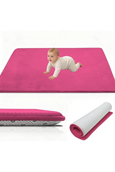 GENERAL Coral Velvet Baby Play Mat, 3cm Thick Baby Crawling Mat 90 x 120 cm G...