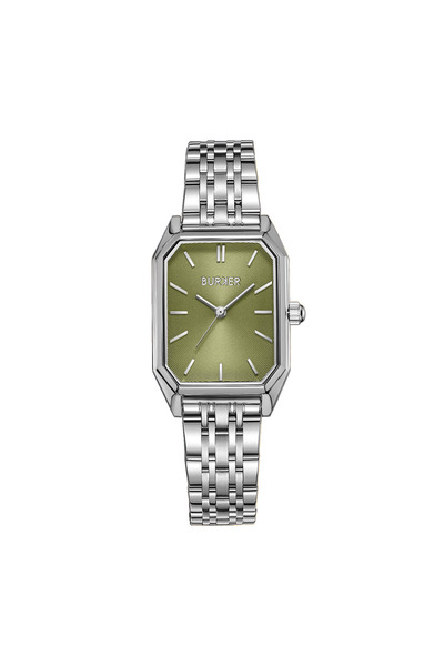 Burker Damenuhr Isabell Silber Olivgrün 29 mm