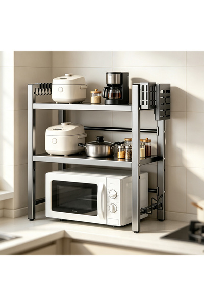 Vitakit Telescopic Carbon Steel Microwave Oven Rack, Countertop Storage Shelf...