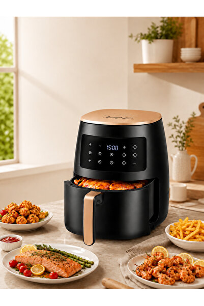LAC LAICHY 6L Large Air Fryer, 1500W Oil-Free Healthy Cooker with 8 Presets