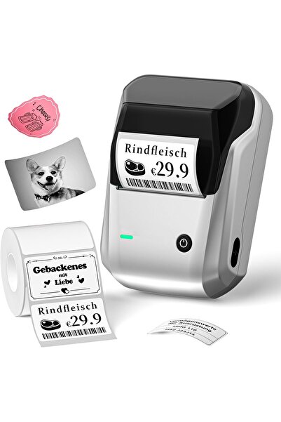 NiiMbot Portable Bluetooth thermal printer, for 20-50 mm labels, 203 dpi, 150...