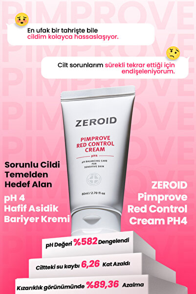 zeroid Akneye Eğilimli Ciltler İçin Uygun pH Dengesini Koruyan Krem Pimprove Red Control Cream pH4