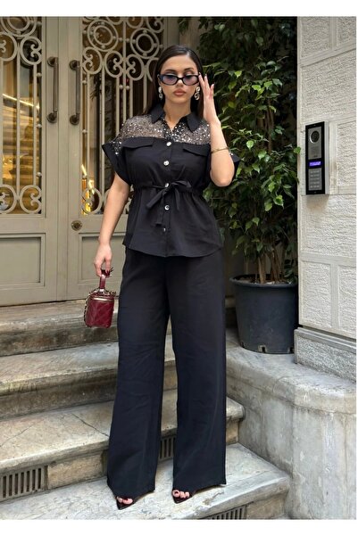 Ruby Omuz Pul Payet Detaylı Alt Üst Takım