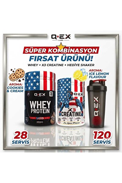 q-ex labs WHEY PROTEİN CREATİNE SUPER KOMBİNASYON PAKETİ