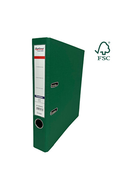 Optima Biblioraft A4, Plastifiat Pp/Pp, Margine Metalica, 50 Mm, Premium - Verde